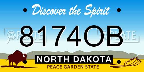 8174OB North Dakota License Plate
