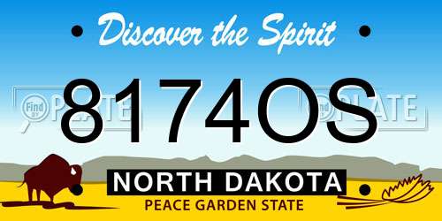 8174OS North Dakota License Plate