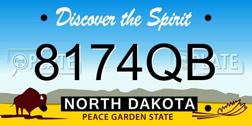 8174QB North Dakota License Plate