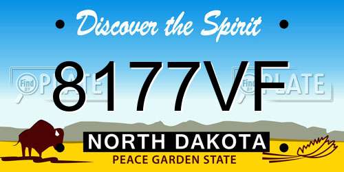 8177VF North Dakota License Plate