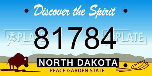 81784 North Dakota License Plate