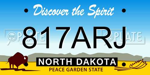 817ARJ North Dakota License Plate