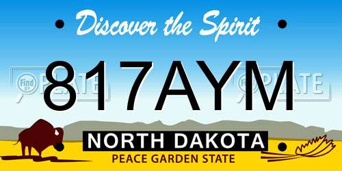 817AYM North Dakota License Plate