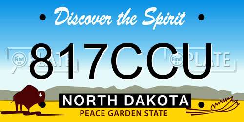 817CCU North Dakota License Plate