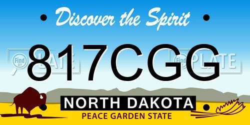 817CGG North Dakota License Plate
