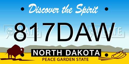 817DAW North Dakota License Plate