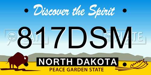 817DSM North Dakota License Plate