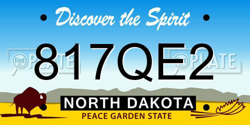817QE2 North Dakota License Plate