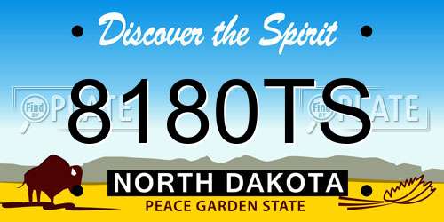 8180TS North Dakota License Plate