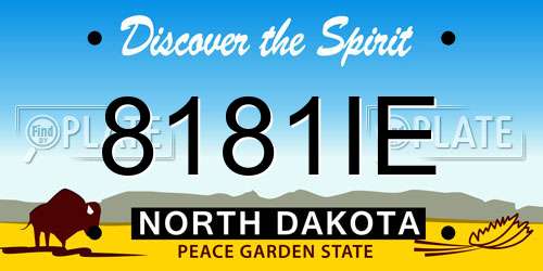 8181IE North Dakota License Plate
