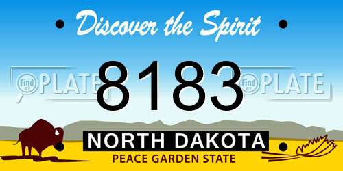 8183 North Dakota License Plate