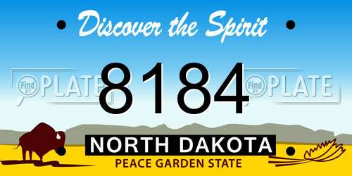 8184 North Dakota License Plate