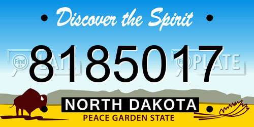 8185017 North Dakota License Plate
