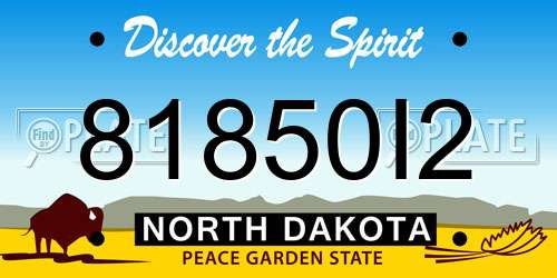 81850I2 North Dakota License Plate