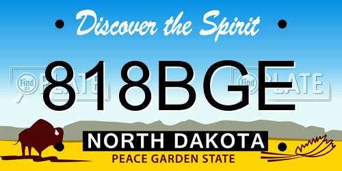 818BGE North Dakota License Plate