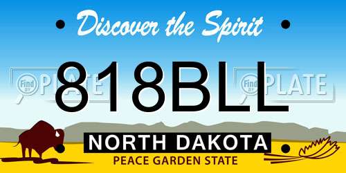 818BLL North Dakota License Plate