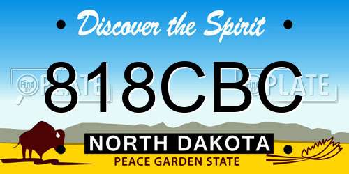 818CBC North Dakota License Plate