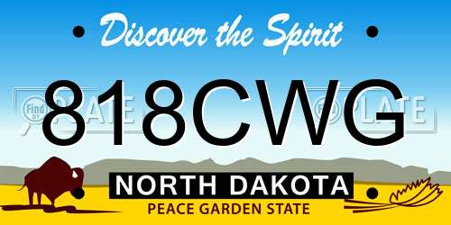 818CWG North Dakota License Plate