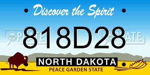818D28 North Dakota License Plate