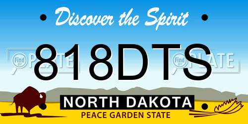 818DTS North Dakota License Plate