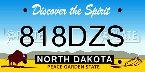 818DZS North Dakota License Plate