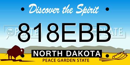 818EBB North Dakota License Plate