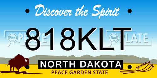 818KLT North Dakota License Plate