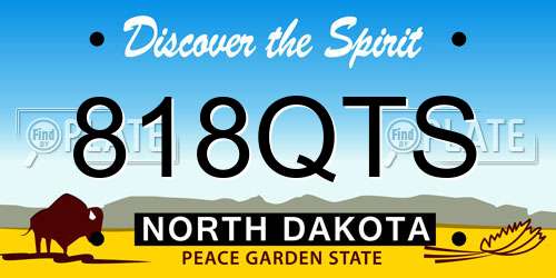 818QTS North Dakota License Plate