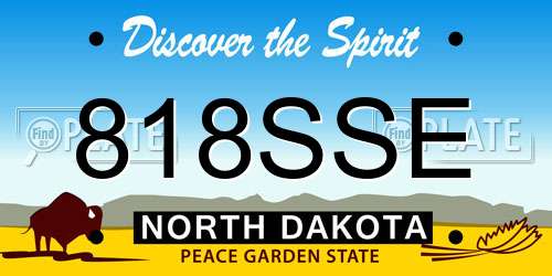 818SSE North Dakota License Plate