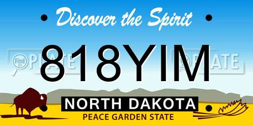 818YIM North Dakota License Plate