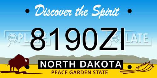 8190ZI North Dakota License Plate