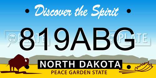 819ABG North Dakota License Plate