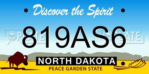 819AS6 North Dakota License Plate