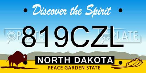 819CZL North Dakota License Plate