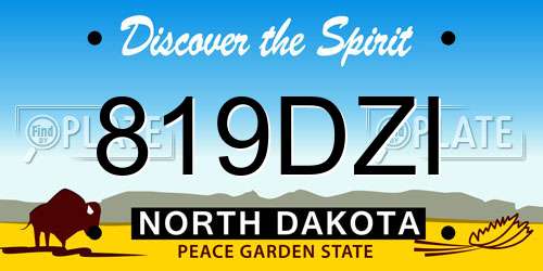 819DZI North Dakota License Plate