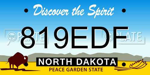 819EDF North Dakota License Plate
