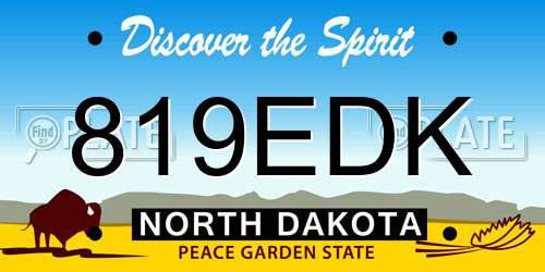 819EDK North Dakota License Plate