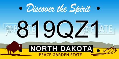 819QZ1 North Dakota License Plate