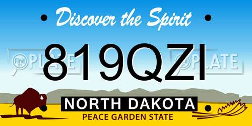 819QZI North Dakota License Plate
