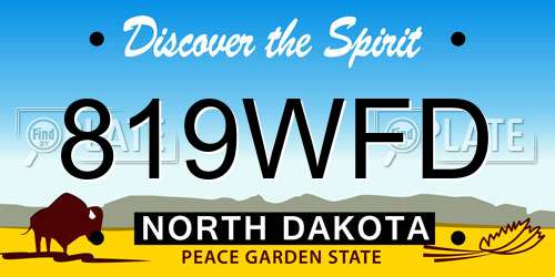 819WFD North Dakota License Plate