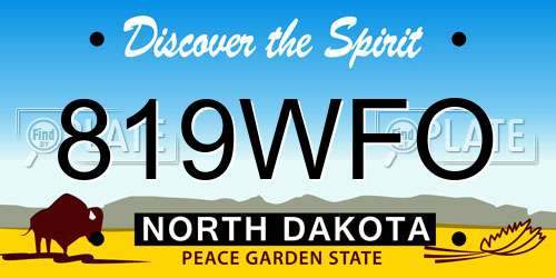 819WFO North Dakota License Plate