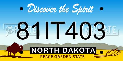 81IT403 North Dakota License Plate