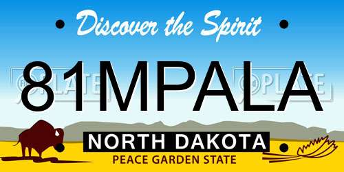 81MPALA North Dakota License Plate