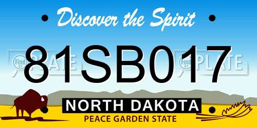 81SB017 North Dakota License Plate