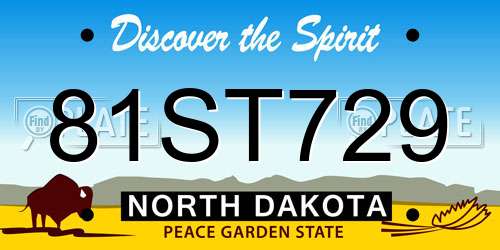 81ST729 North Dakota License Plate