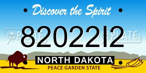 82022I2 North Dakota License Plate