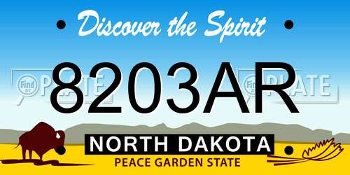 8203AR North Dakota License Plate