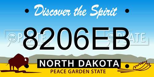 8206EB North Dakota License Plate