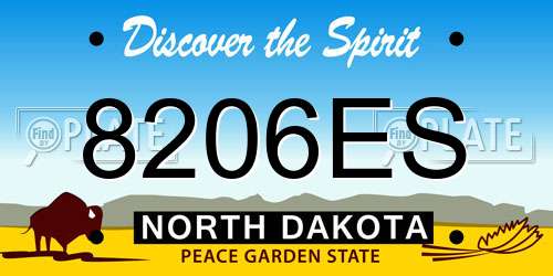 8206ES North Dakota License Plate