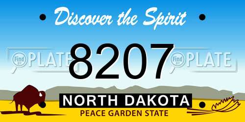8207 North Dakota License Plate
